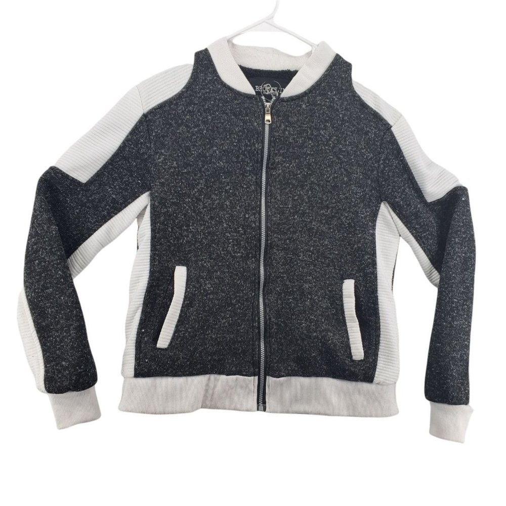 Brooklyn Standard Women's Long Sleeve Jacket Gray White Size Medium